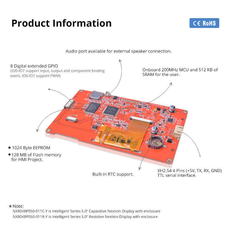 NX8048P050-011R Nextion intelligent 5 inch